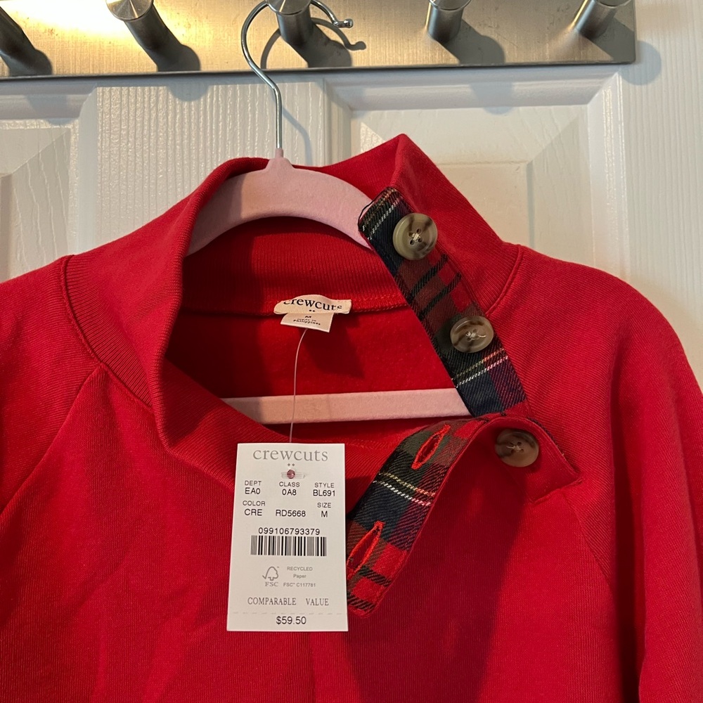 J Crew Crewcuts size M mock turtleneck holiday sweatshirt, NWT - Picture 9 of 10